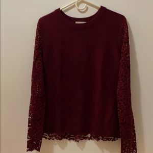 Tory Burch Merino Peplum Sweater